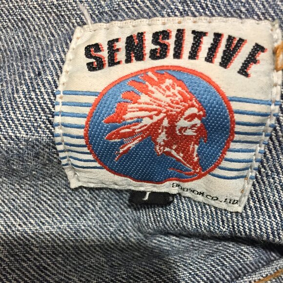 VINTAGE SENSITIVE BLUE DENIM JACKETS SIZE L - Picture 8 of 8